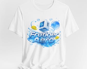Frutiger Aero T-Shirt, Y2K Aqua Tech Graphic Tee