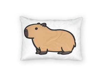 Cartoon Capybara Pillow Sham | Cheerful Animal Nursery Decor