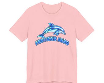 Blue Holographic Dolphin Frutiger Aero Tee