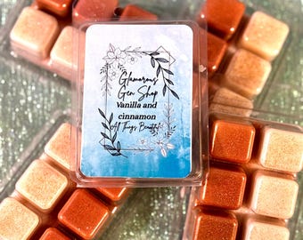 Pastillas de cera de soja con aroma a vainilla y canela, fragancia cremosa de especias, cubos para fundir.