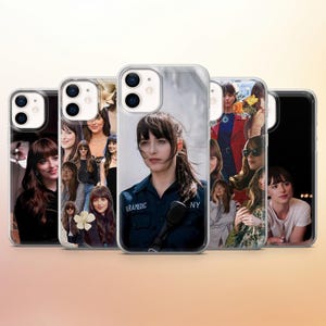 May include: Five clear phone cases, each displaying a different image of a woman. The cases feature various portraits and scenes, with a central image of a woman in a paramedic uniform.
