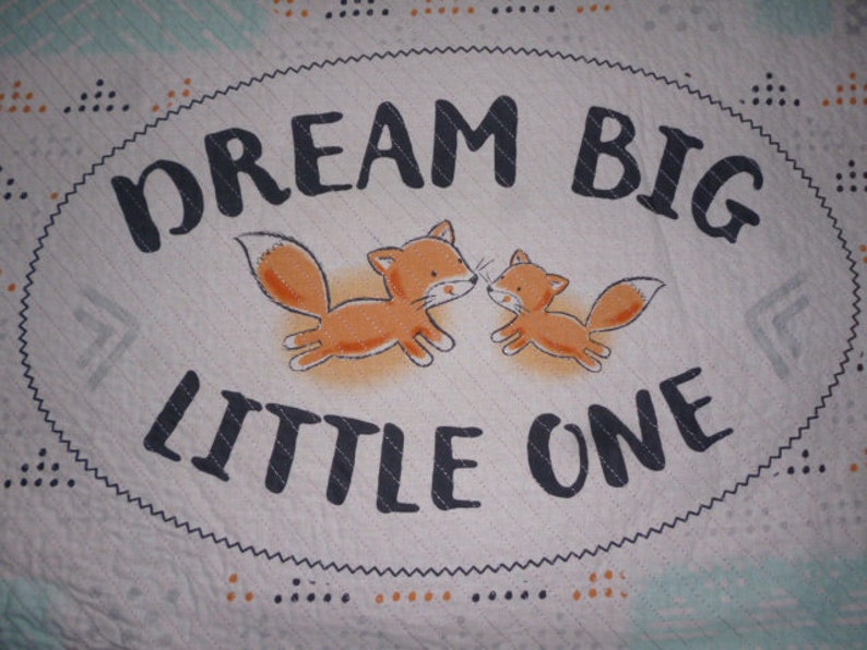 Faux Chenille BlanketPlaymat Fox Dream Big Little One themed