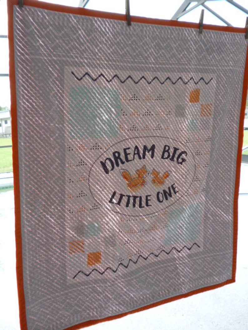 Faux Chenille BlanketPlaymat Fox Dream Big Little One themed