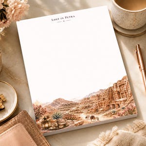 Bloc-notes de bureau Petra | 21,6 x 27,9 cm | Papeterie de voyage de luxe | Grand bloc-notes | 50 feuilles