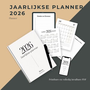 2026 Minimalistische Digitale Planner Bundel – Schoon, Invulbaar & Hyperlinked voor Gericht Leven