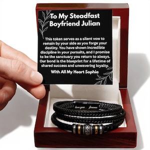 Promise Bracelet For Boyfriend, Husband, Fiance, Success Jewelry, Commitment Milestone, Keepsake For Him, Mens Jewelry, Partner Gift