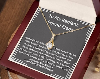 Cinco de Mayo Gift For Friend, Mexican Pride Necklace, Heritage Milestone, Success Jewelry, Viva Mexico, Keepsake, Hispanic Culture Gift