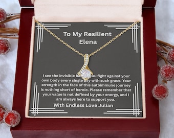 Hashimoto’s Support Gift, Chronic Illness Warrior, Thyroid Disease Awareness, Autoimmune Strength, Healing Necklace, Gift For Her