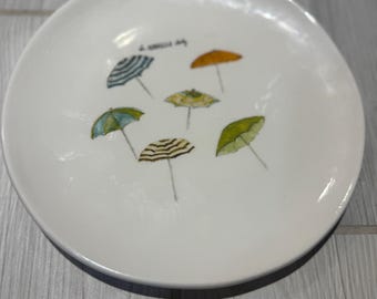 Retired Rae Dunn Umbrella Study Snack Plate