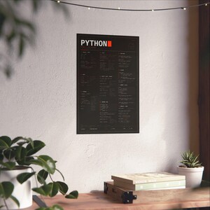 Póster con hoja de trucos de Python, póster físico mate, referencia de sintaxis de Python 3, arte mural para programadores, regalo para programadores, 12x18 16x24 24x36 imagen 6