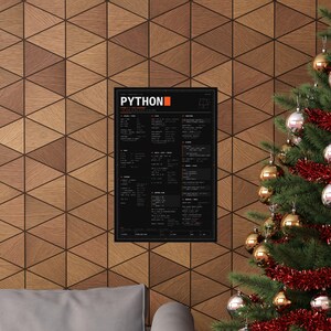 Póster con hoja de trucos de Python, póster físico mate, referencia de sintaxis de Python 3, arte mural para programadores, regalo para programadores, 12x18 16x24 24x36 imagen 20