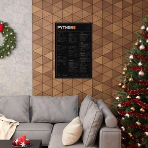Póster con hoja de trucos de Python, póster físico mate, referencia de sintaxis de Python 3, arte mural para programadores, regalo para programadores, 12x18 16x24 24x36 imagen 12