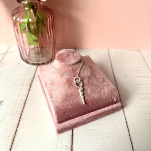 Sterling Silver Turritella Small Shell Pendant Necklace – Moulded from Real Shell, Handmade UK