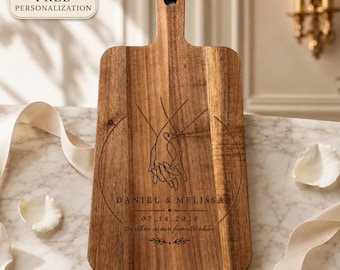 Custom Acacia Charcuterie Board, Personalized Wedding Anniversary Serving Platter