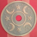 Moon & Stars Nursery Ceiling Medallion: Hand-Painted Resin Decor