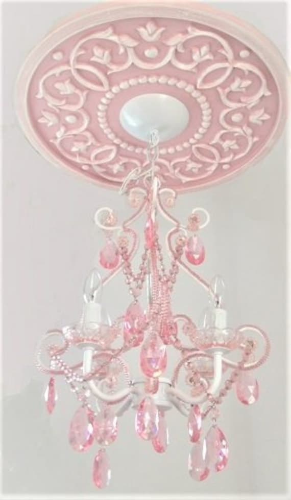 Pink Ceiling Medallion For Chandelier Pink Ceiling Rose Pink Etsy