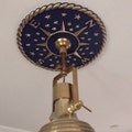 Nautical Compass Rose Ceiling Medallion: Navy & Gold Beach Decor