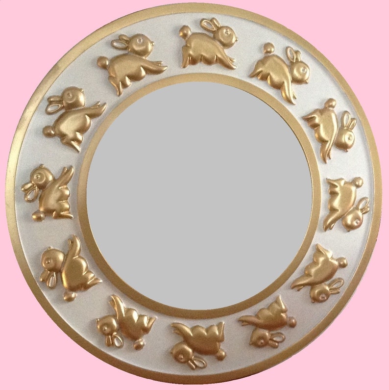 Wall Mirrors Nursery Decor Bunny Mirror Bunny Decor Girls Etsy