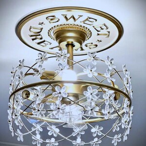 Sweet Dreams Ceiling Medallion: Hand-Painted Nursery Decor