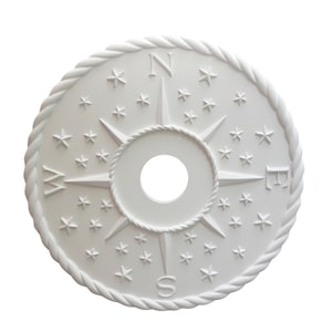 Home and Living, Compass Rose, Nautical Home Decor, Ceiling Medallion, White Decor, Farmhouse, Baby GIft, Marie Ricci, Baby Shower Gift, USA