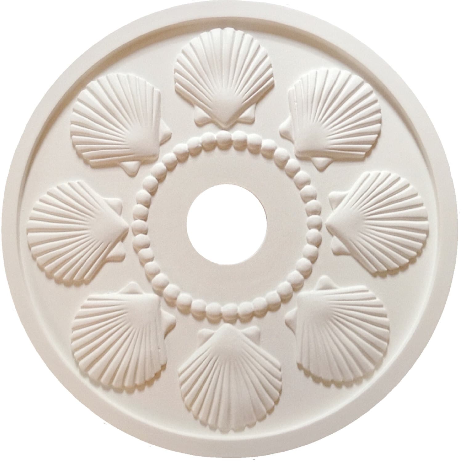 Seashell Ceiling Medallion: 18" Coastal Beach Decor