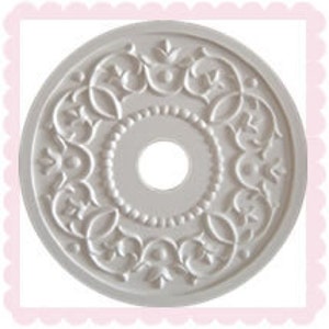 Ceiling Medallions for Chandelier, Ceiling Medallions, White Ceiling Rose, White Chandelier Medallion, Marie Ricci, White Home Decor, White image 3