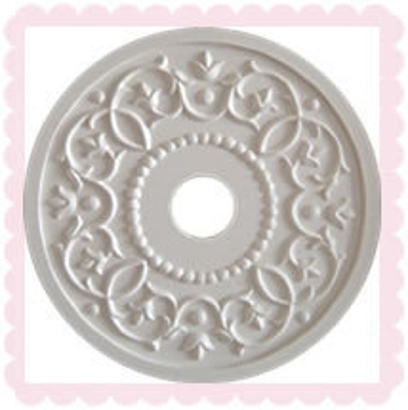 Ceiling Medallions for Chandelier, Ceiling Medallions, White Ceiling Rose, White Chandelier Medallion, Marie Ricci, White Home Decor, White image 3