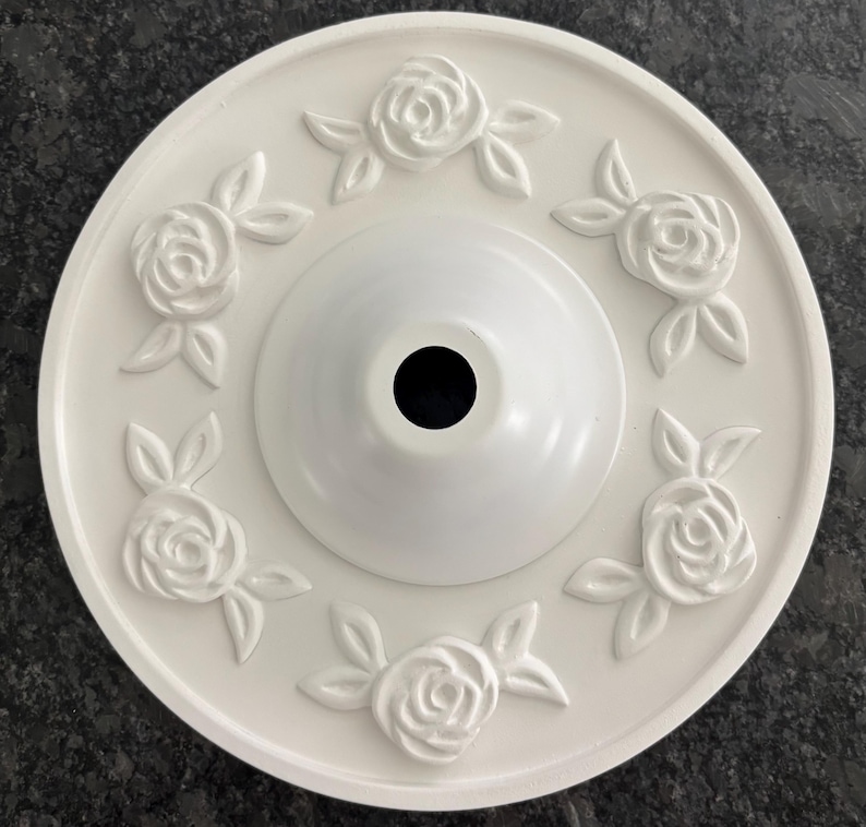 10" Rose Ceiling Medallion: White Flower Decor, Lightweight Resin bild 2