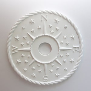 Nautical Compass Rose Ceiling Medallion: Beach House Decor