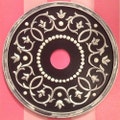 Vine Ceiling Medallion: 18" Farmhouse Light Ring, Black & White Decor