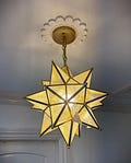 10" Flower Ceiling Medallion, Primed white, Ceiling Medallion, Pendant Medallion, Pendant Light Ring, Marie Ricci Ceiling Medallions, USA
