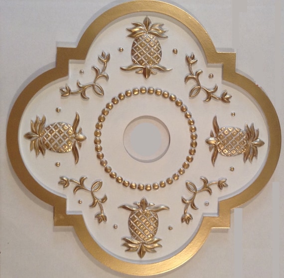 Pineapple Ceiling Medallion Ceiling Medallions Pineapple Decor White Pineapple Decor Pineapple Kitchen Decor Ceiling Rose Marie Ricci