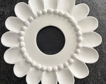 Small Flower Ceiling Medallion: Hand-Carved Lightweight Resin Decor