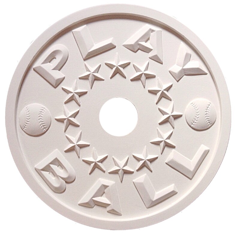 Ceiling Medallions White Nursery Decor Baby Shower Home and Living Boys Room Decor Sports Decor Marie Ricci White Decor Lighting