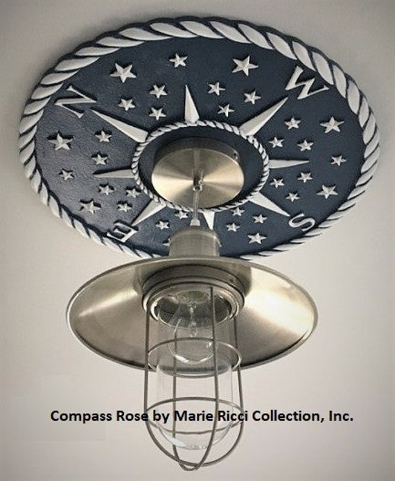 Ceiling Medallion Compass Rose Home And Living Lighting Nautical Decor Ceiling Medallions Navy And Gold Decor Marie Ricci Navy Decor