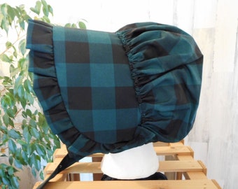 Ladies Bonnet Green Buffalo Plaid