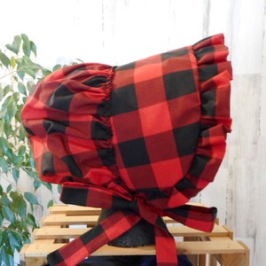 Ladies Bonnet Red Buffalo Plaid