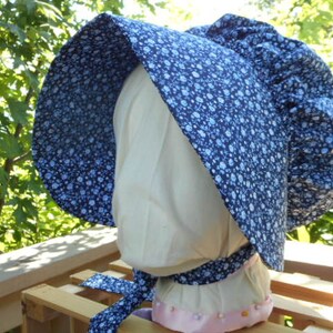 Girls Bonnet Navy Concord Calico image 3