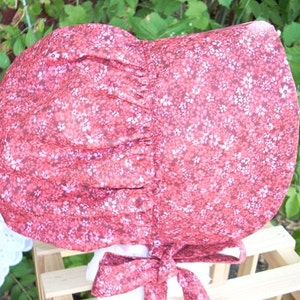 Girls Bonnet Burgundy Confetti Floral image 1