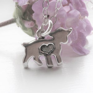 Goat Necklace Yoga Jewelry Hand Stamped Goat Charm Necklace Animal Lover Jewellery Gift for 4H