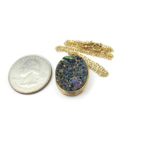 Rainbow Druzy Quartz Necklace Druzy Quartz Pendant Drusy Geode Necklace Gift Idea For Her BFF image 4