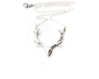 Silver Deer Necklace, Seen on Pretty Little Liars, Worn by Spencer Hastings, Christmas Gift, For Her