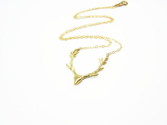 Worn on Pretty Little Liars Deer Necklace Gold PLL Necklace Worn by Spencer Hastings Antler Jewelry Woodland Jewelry Gift Idea for Her Etsy