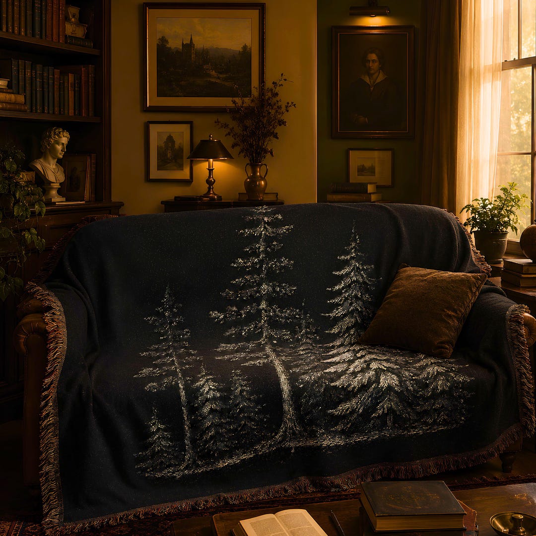 Pine Tree Forest Woven Blanket Evergreen Trees Throw - Etsy