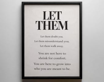 Let Them – Motivational Print | Neutral Minimalist Self Growth Quote (Digital Download)