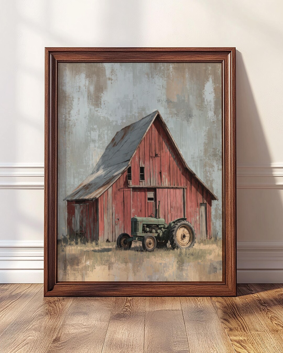 Rustic Red Barn Wall Art Farmhouse Printable Vintage Tractor Print ...