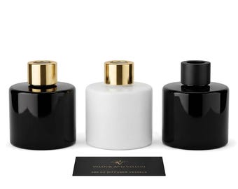 Difusor de varillas de vidrio con peso / Negro, blanco y dorado (200 ml)