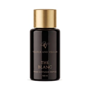 Thé Blanc Reed Diffuser Refill Oil | Vitt te, ingefära och cederträ | 100ml 200ml 500ml 1L | Hotelldoft | Även för kallluftsdiffusorer