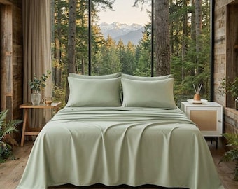 Sage Green Queen Sheet-Set, 6-teilige Mikrofaserbettwäsche, Hotelluxus mit weicher tiefer Tasche
