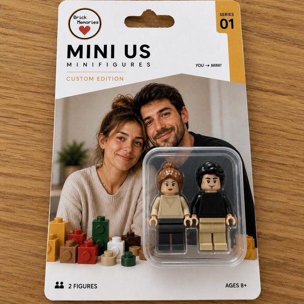 Mini Us | Personalized Minifigures from Your Photo | Gift for Couples | Personalized Packaging | Unique Keepsake